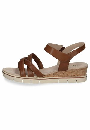 Caprice Keilsandalette - cognac nappa