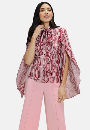 STATEMENT SLEEVE - Camicia - burgundy wavy stripes
