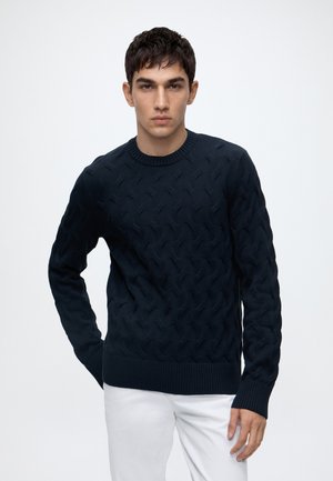 Selected, SLMCARLOS CABLE - Strickpullover - sky captain