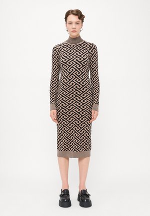 VMARIA ART HIGH NECK CALF DRESS  - Etuikjole - black/silver mink