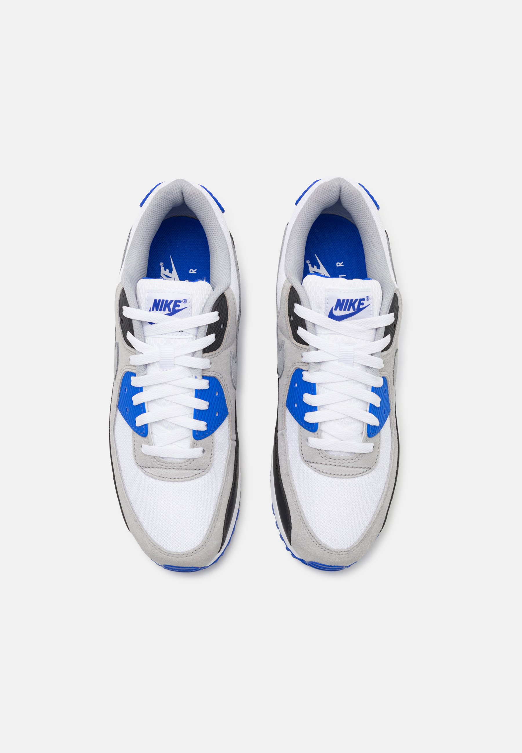 white and royal blue air max