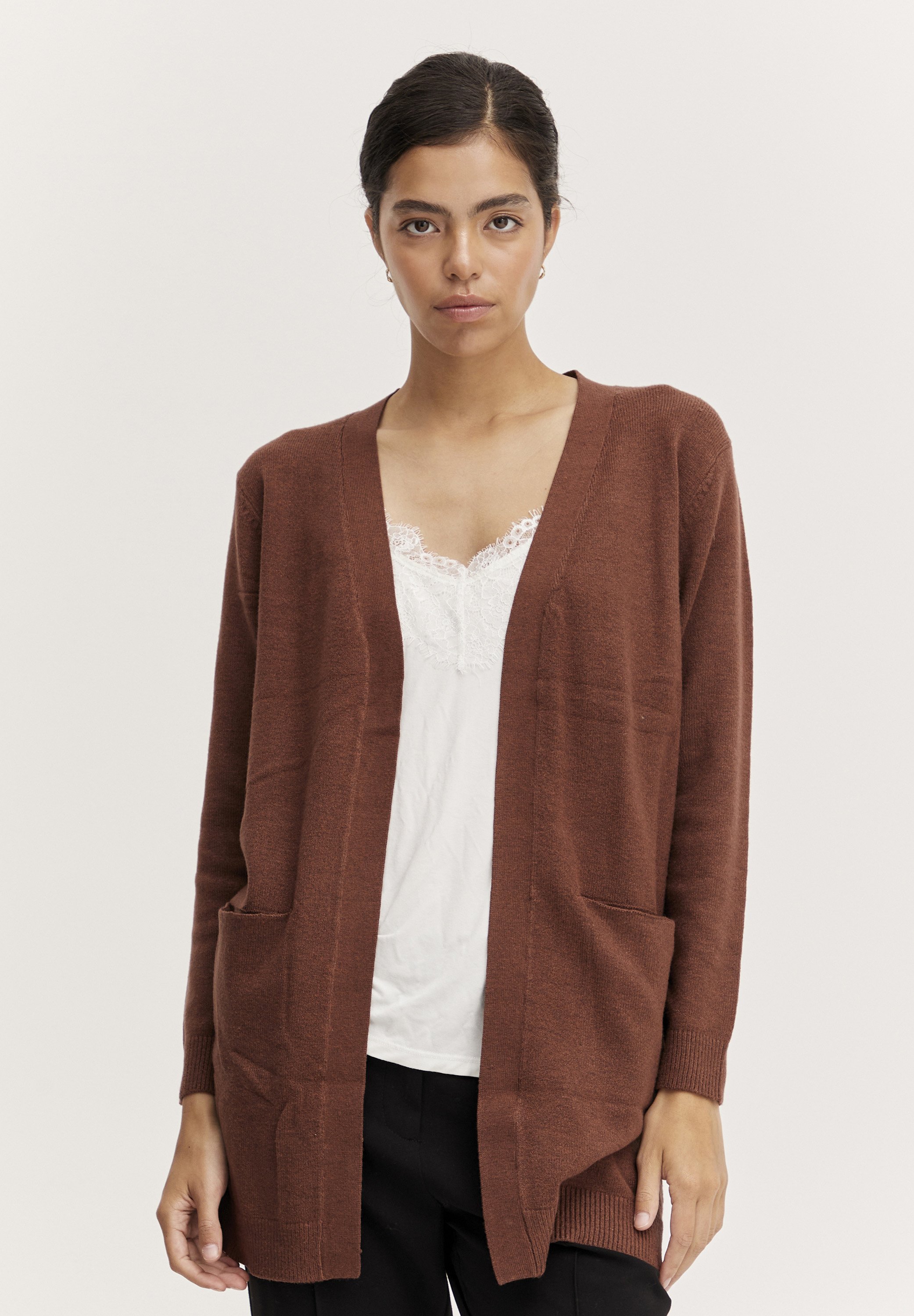 売れ筋商品|||ビーヤング ニット&セーター レディース アウター BYNONINA - Cardigan - brunette melange ビーヤング ニット&セーター レディース アウター BYNONINA