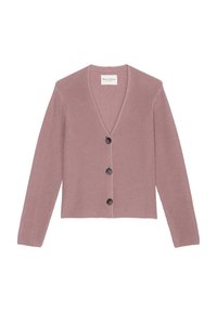 Marc O'Polo CARDIGAN LONGSLEEVE V NECK - Adīta jaka - dark mauve