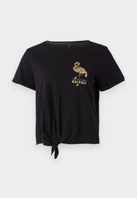 ONLDORA KNOT FOLD UP - Marškinėliai su spaudiniu - black