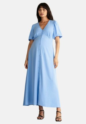 REGULAR FIT BUTTON THROUGH V-NECK NURSING - Maxi-jurk - blue