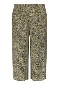 Leopardmönstrade culotter med elastisk midja, vida ben och ett mjukt, lätt tyg i beige och svart.