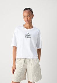 Marc O'Polo SHORT SLEEVE CREW NECK WOMENSDAY - T-shirt print - white