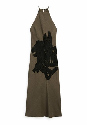 Massimo Dutti WITH CONTRAST RIBBONS  - Maxi-jurk - khaki