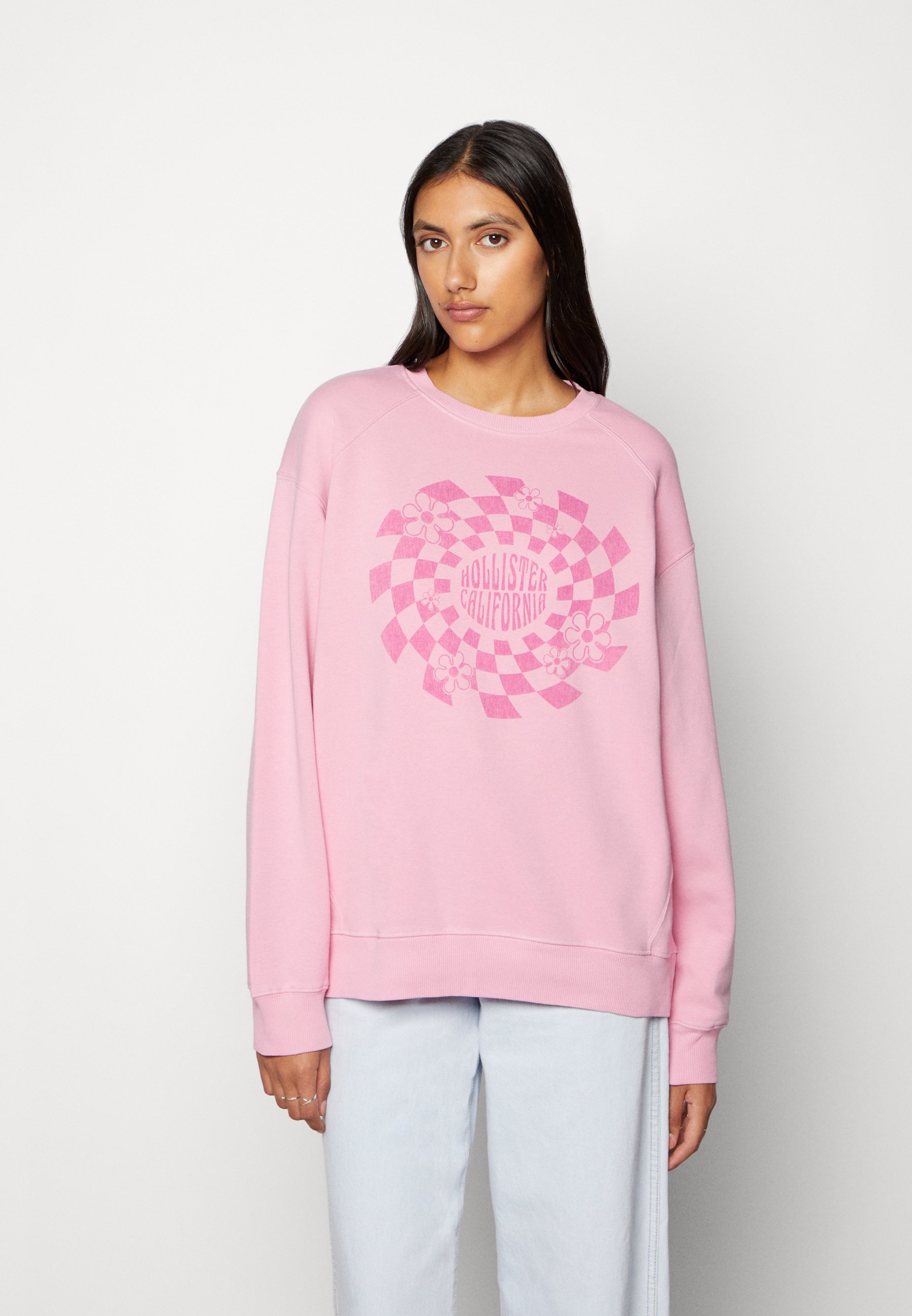 Hollister Co. OVERSIZED CREW RETRO CIRCLE - Sweatshirt - moonlight mauve/ pink - Zalando.de