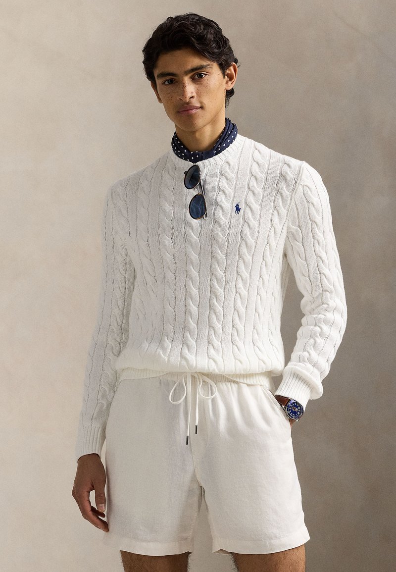 Polo Ralph Lauren - CABLE KNIT COTTON JUMPER - Trui - white, Vergroten