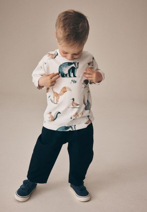 Next, REGULAR FIT - LONG SLEEVE ALL OVER PRINT T-SHIRT . - Pikkade varrukatega topp - cream white woodland aminals