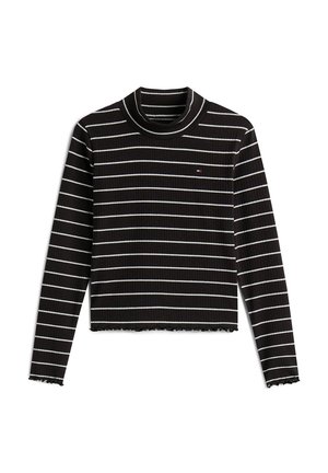 SPARKLE STRIPE MOCK NECK - Langarmshirt - black