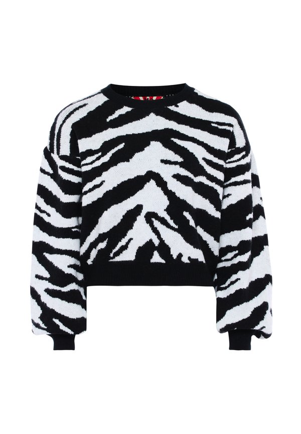 Strickpullover - schwarz wollweiss