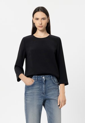 Luisa Cerano, LUISA CERANO BLUSE AUS TECHNO-SABLÉ - Blouse - black