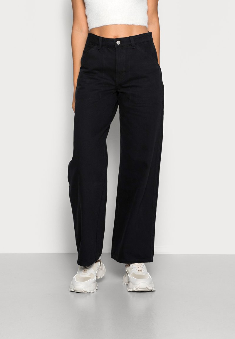 Weekday ONYX TROUSERS - Calças de ganga de perna direita - black