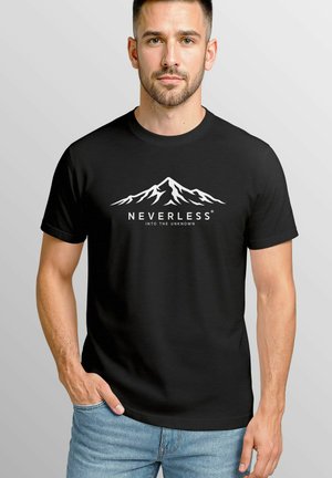 MOUNTAIN GRAPHIC ADVENTURE DESIGN NATURE FASHION URBAN - T-Shirt print - schwarz