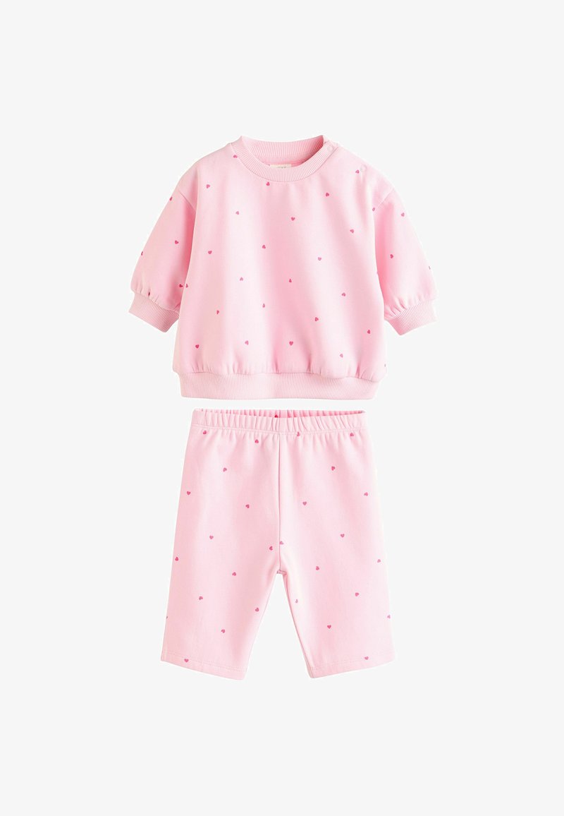 Next COSY SET - Leggings - pink red heart print