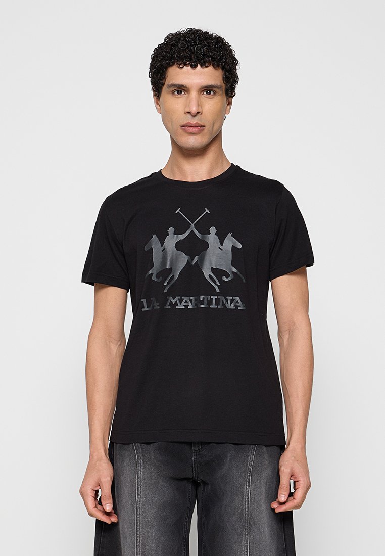 LA MARTINA T-shirt print zwart