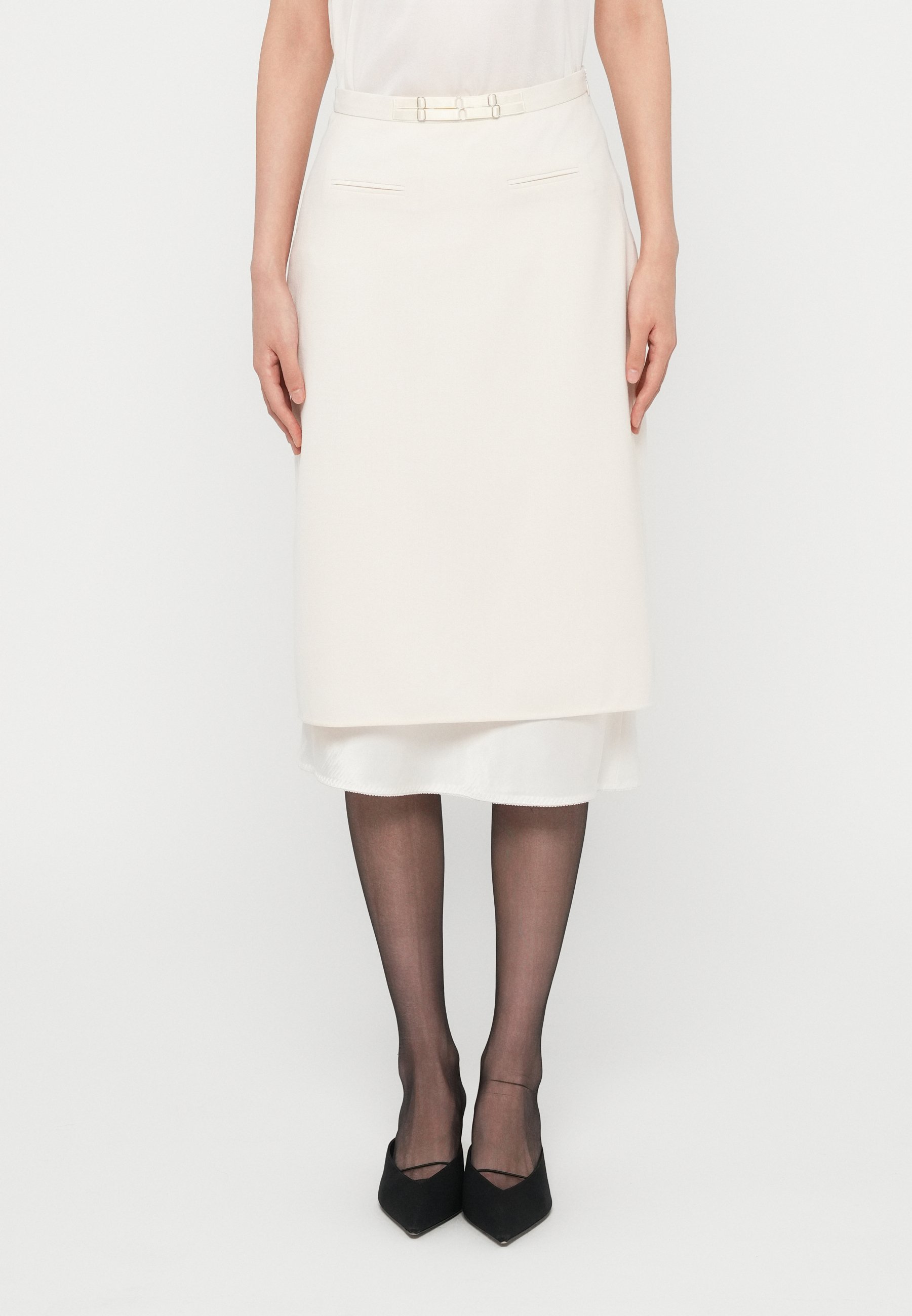 スカート Ans Dotsloevner pencil skirt White 8e15223781224e21946ef291fadc17