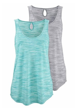 2ER PACK - Top - mint-meliert  grau-meliert