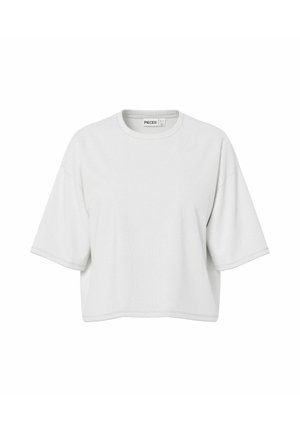 Pieces, PCSADIE 2/4 BOXY TEE PWP JRS BC - T-shirt con stampa - cloud dancer
