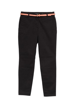 TOM TAILOR, TOM TAILOR HOSEN & CHINO CHINO MIT GÜRTEL - Chino - deep black