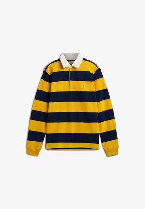 Tommy Hilfiger, ESSENTIAL STRIPE RUGBY - Polo shirt - mustard amber carbon navy