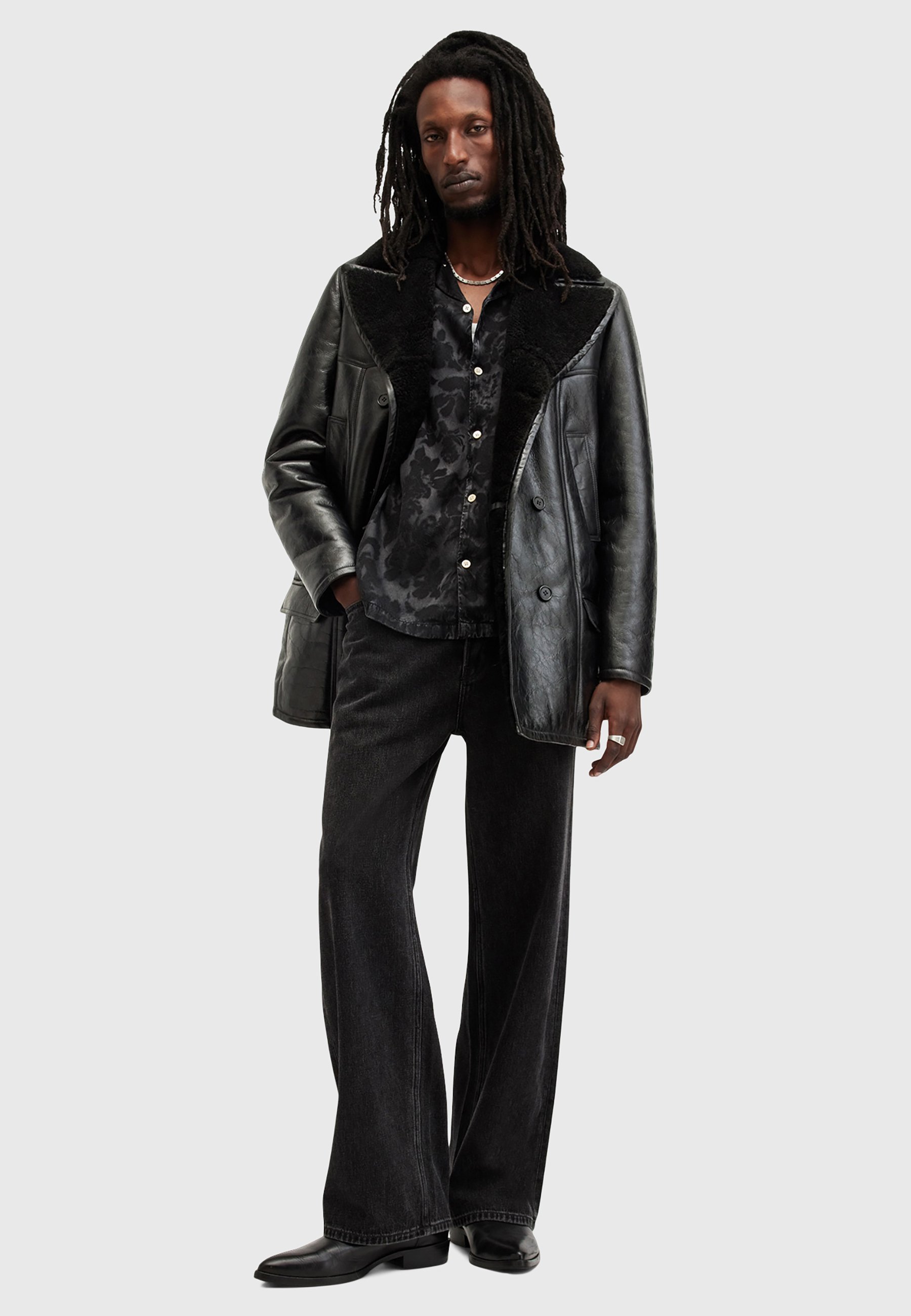 AllSaints SELKIRK - Leather jacket - black - Zalando.co.uk