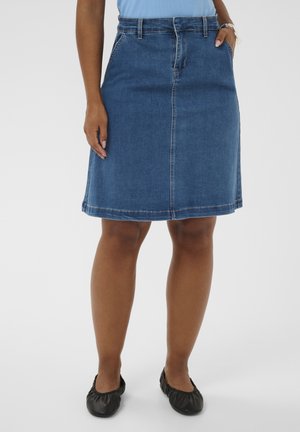 VISTI  - sukňa v tvare A - indigo blue denim