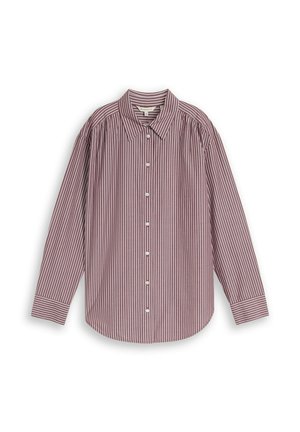 TOM TAILOR, BLOUSE POPLIN SHIRT - Hemd - preppy plum white stripe