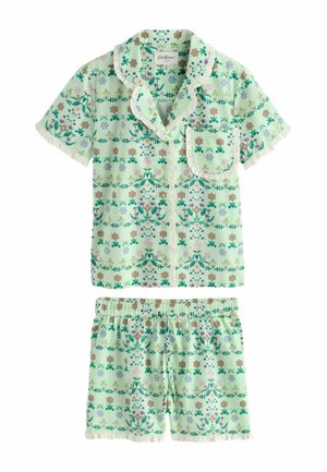 REGULAR FIT FRILL BUTTON THROUGH SET   - Nachtwäsche Set - lime green flower market