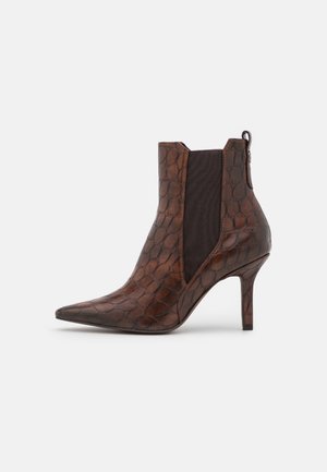 Enkellaarsjes met hoge hak - taupe