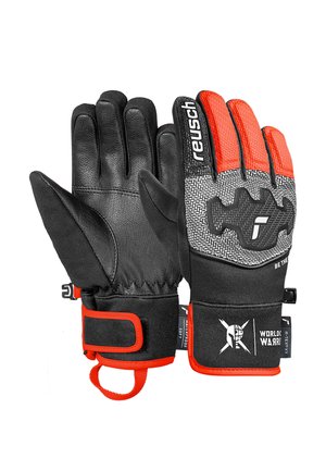 Gloves -  blck silver fluo red