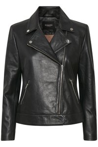 MAEVE JACKET - Ādas jaka - black