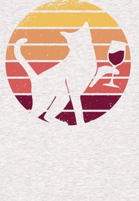 watapparel SUNSET KATZE - T-shirt print - cool heather grey