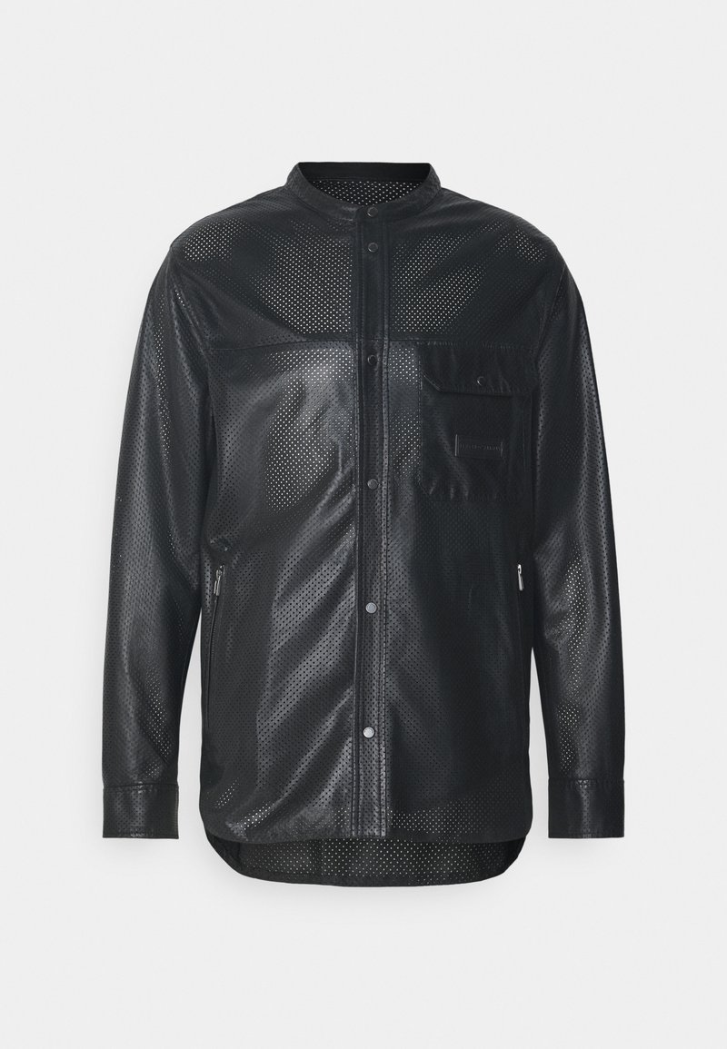 Emporio Armani Leren jas zwart