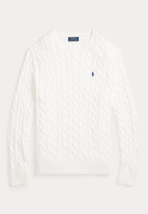 Polo Ralph Lauren, CABLE-KNIT COTTON SWEATER - Svetrík - white