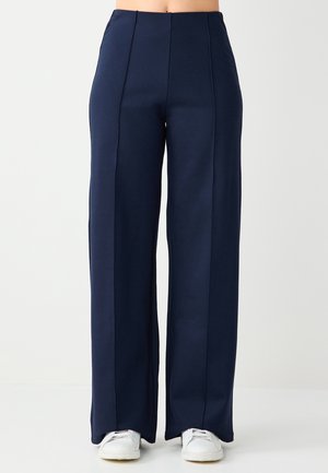 WIDE HIGH WAIST - Pantaloni - dark blue