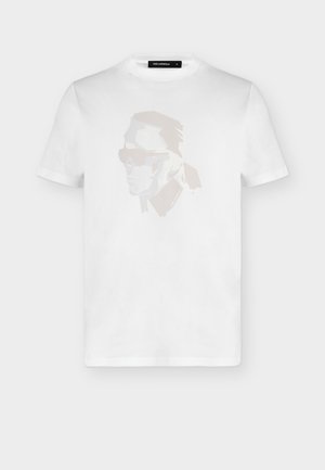 KARL LAGERFELD, CREWNECK - Μπλουζάκι με στάμπα - white/champagne