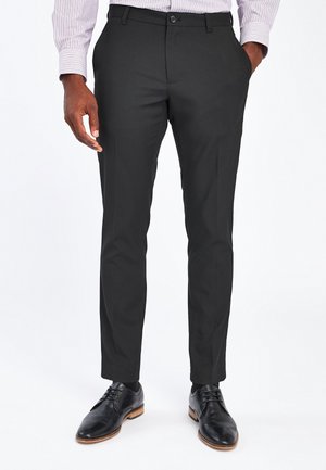 Next REGULAR FIT TAILORED STRETCH - Suit trousers - metallic black