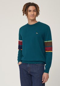 Harmont & Blaine GIROCOLLO CON FASCE A CONTRASTO SULLE - Maglione - blue denim