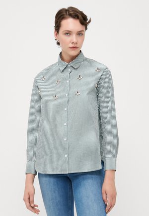 ONLTRINE LIFE SHIRT - Button-down blouse - bright white/pineneedle