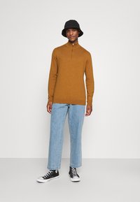 Selected Homme SLHBERG HALF ZIP  - Džemperis - wood thrush