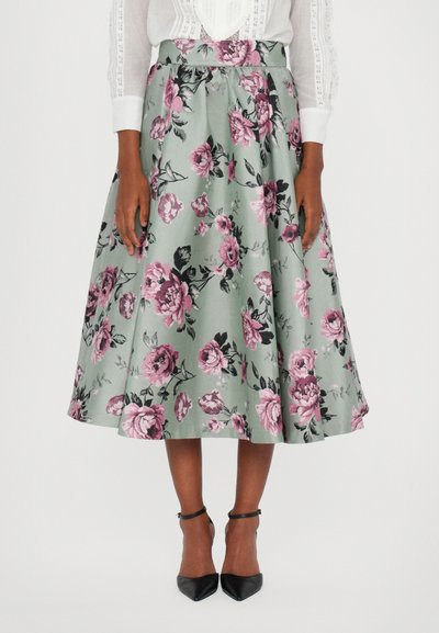 Alice + Olivia NILDA VOLUMINOUS SKIRT - A-Linien-Rock - sage/multi-coloured