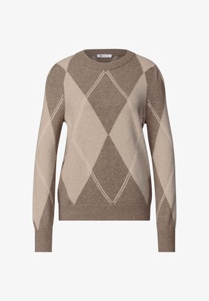Street One, LONG-SLEEVE SWEATER WITH ARGYLE PATTERN - Pullover - sanded amber mel