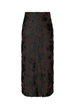 YAS, YASMARENA MW ANKLE SKIRT S. - SHOW - Дълга пола - coffee bean detail black flowers