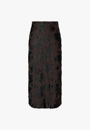 YAS, YASMARENA MW ANKLE SKIRT S. - SHOW - Jupe longue - coffee bean detail black flowers