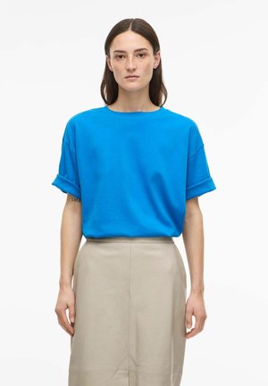 RUNDHALS - T-shirts med print - directoire blue