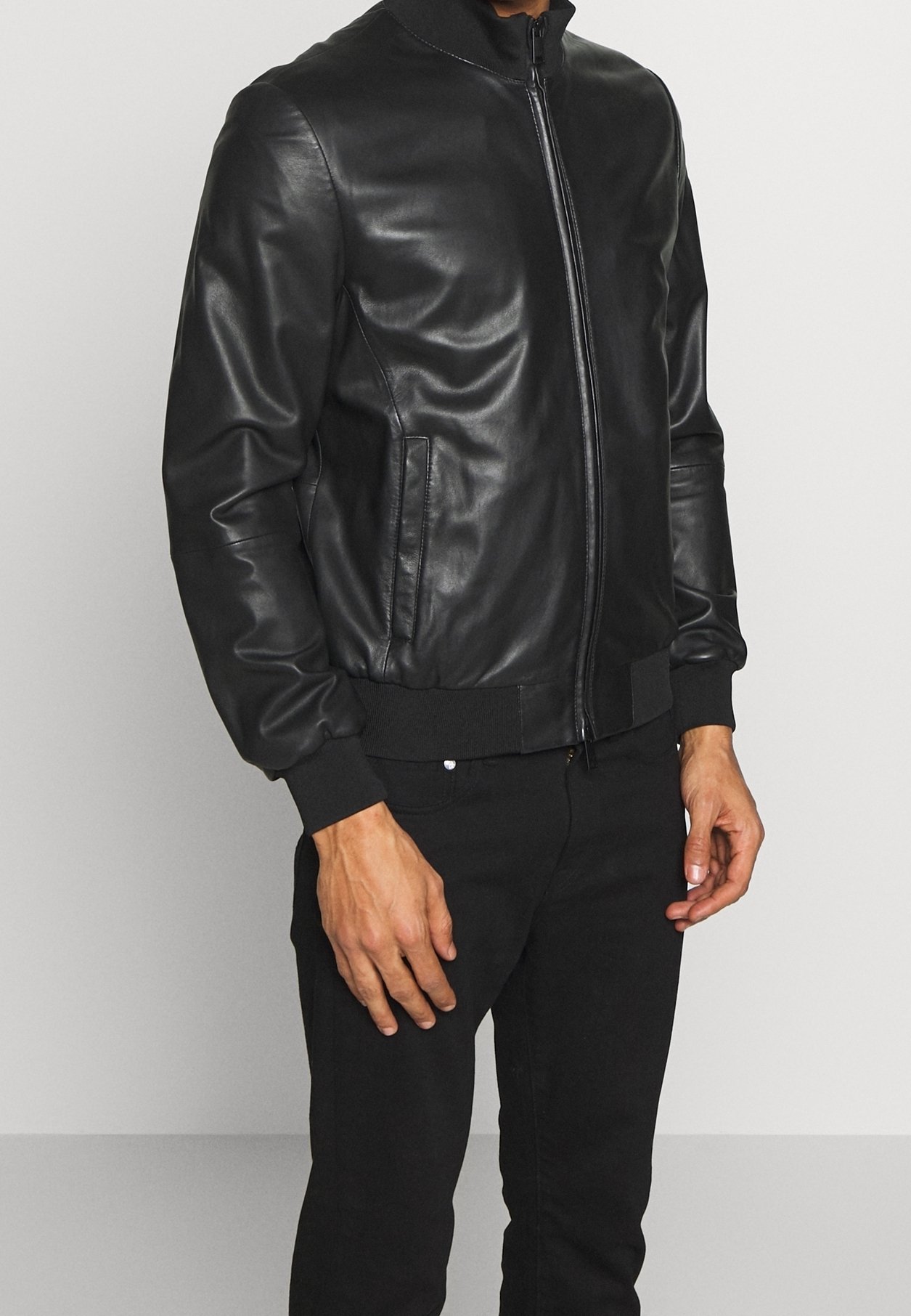 ジャケット・アウター archive EMPORIO ARMANI Leather Jacket Emporio Armani JACKET - Leather jacket - black - Zalando.co.uk