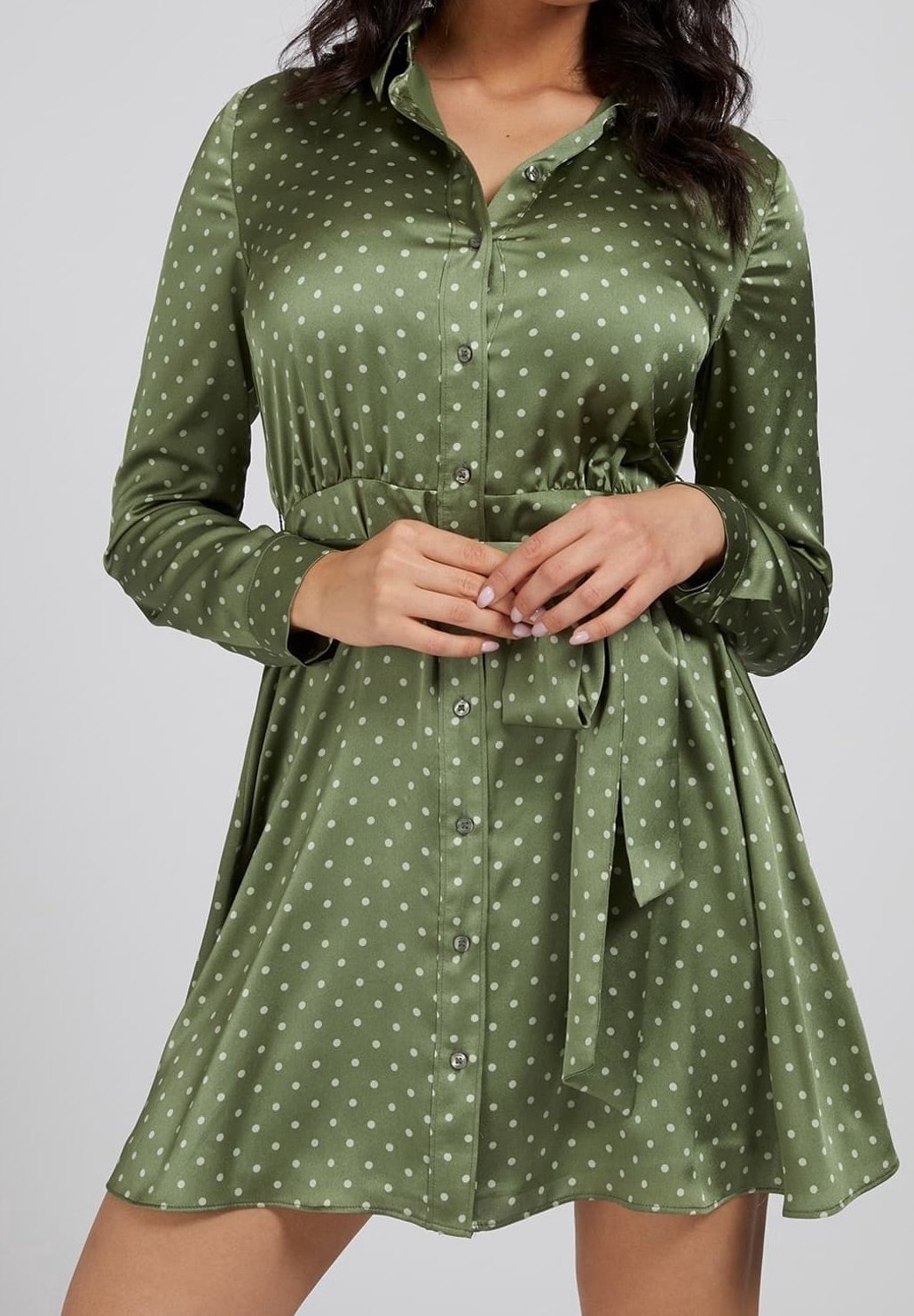 green polka dot shirt dress Women's Embroidery Collar Polka Dots 1950s Tea Party Vintage Cocktail Dress main image 1